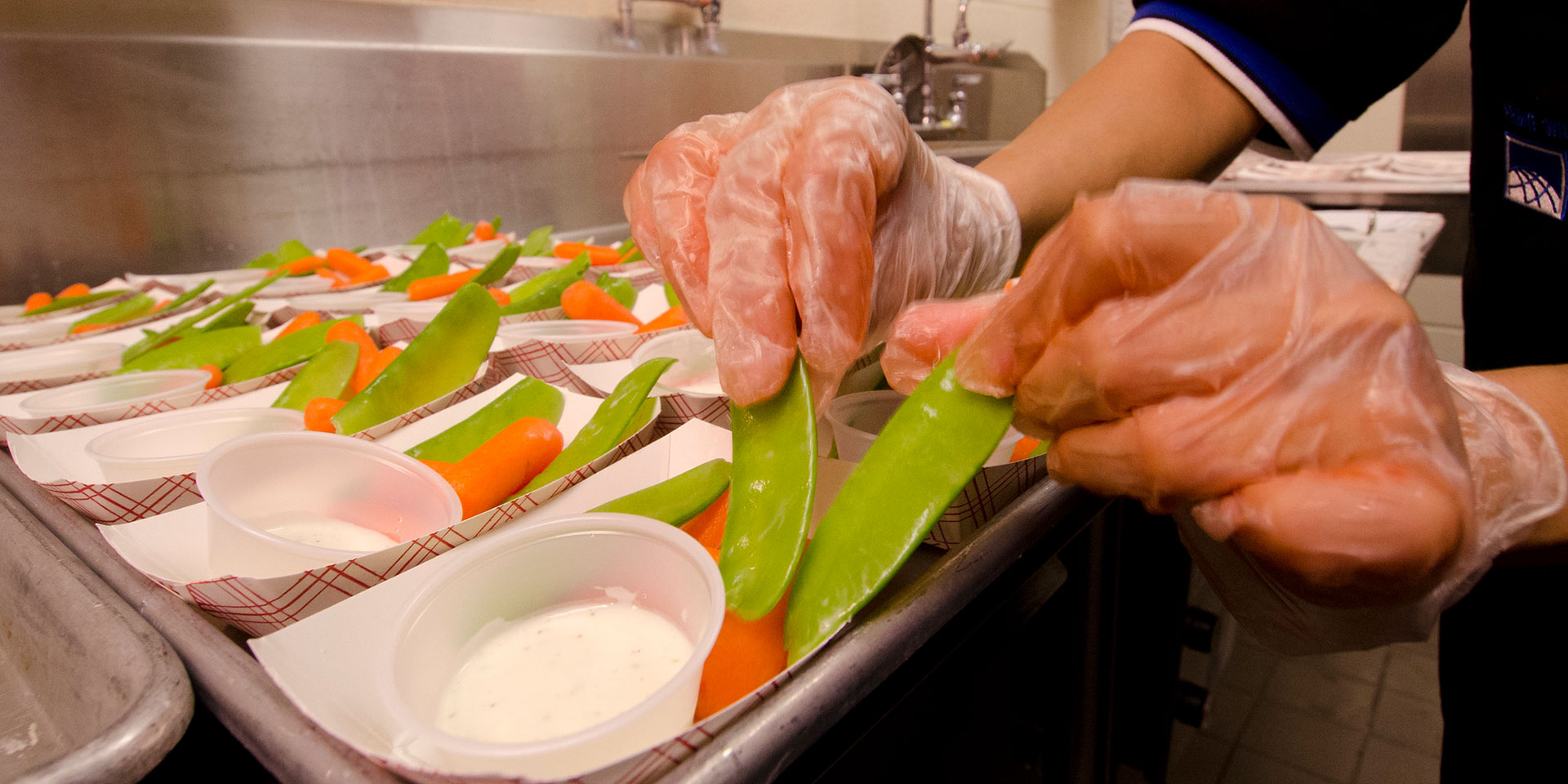 universal school meals being assembled