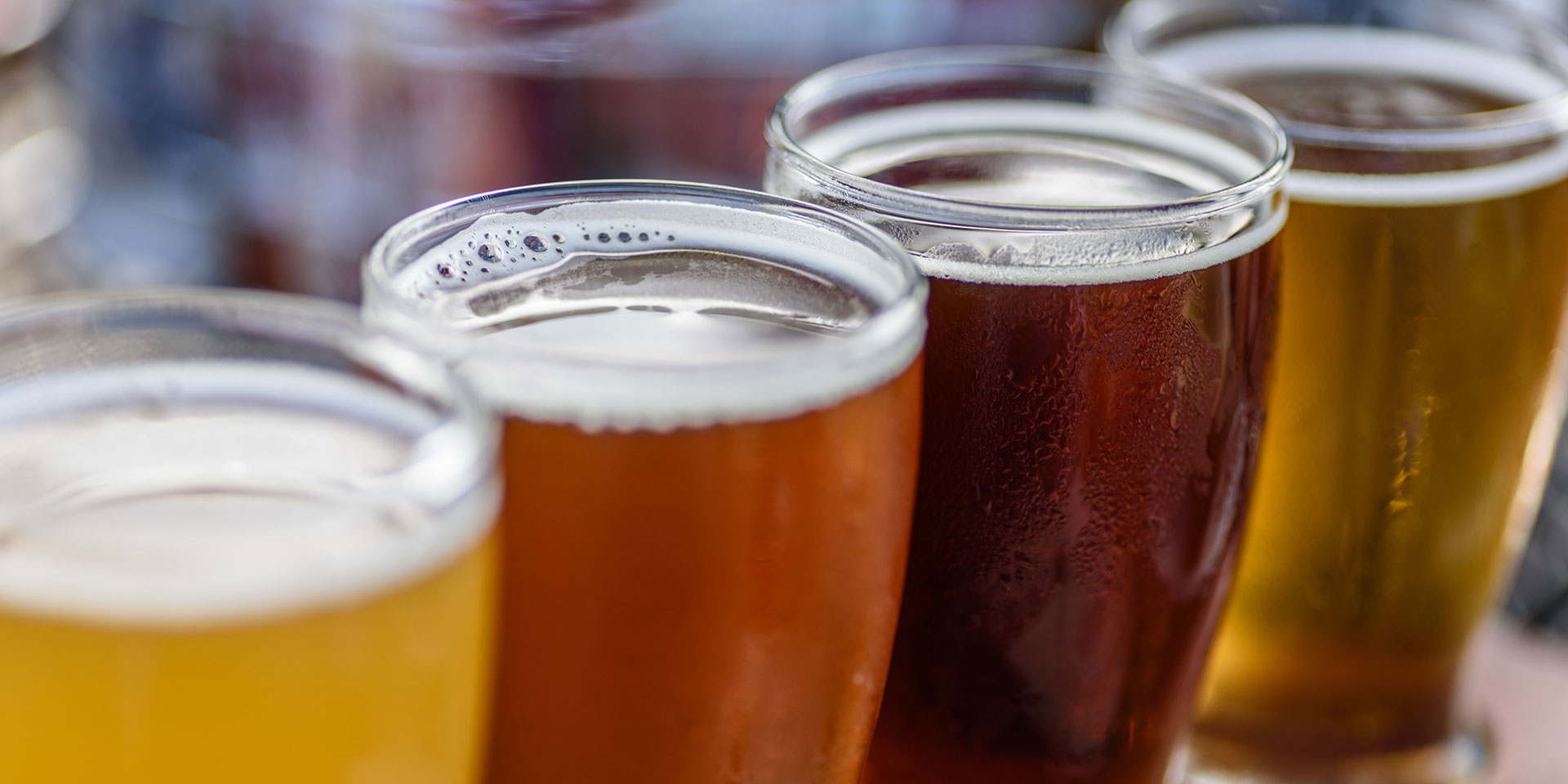 flight of organic beer