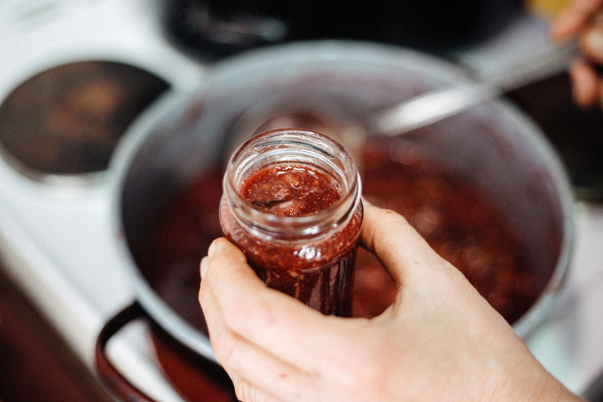 Making fresh pear chutney and jam