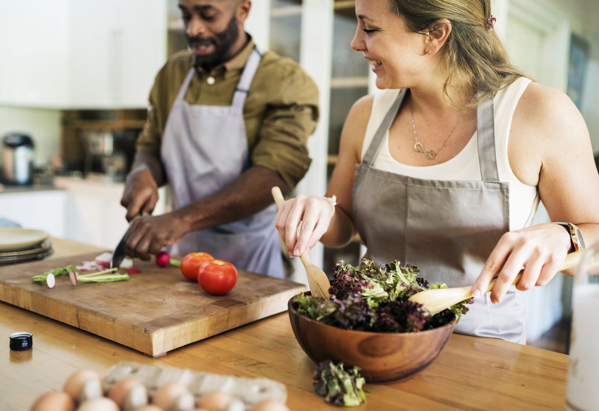 people cooking in kitchen