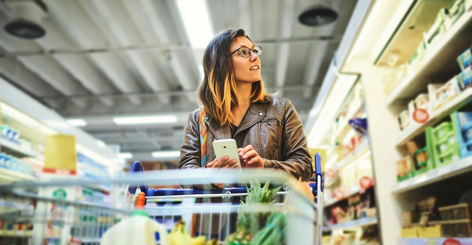 woman shopping in grocery store